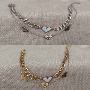 Pulsera Doble eslabón Corazón