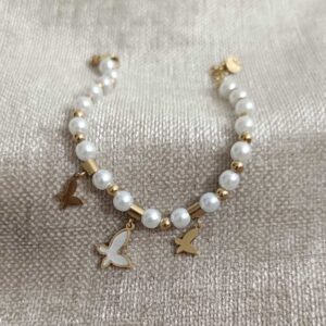 Pulsera mariposas perla