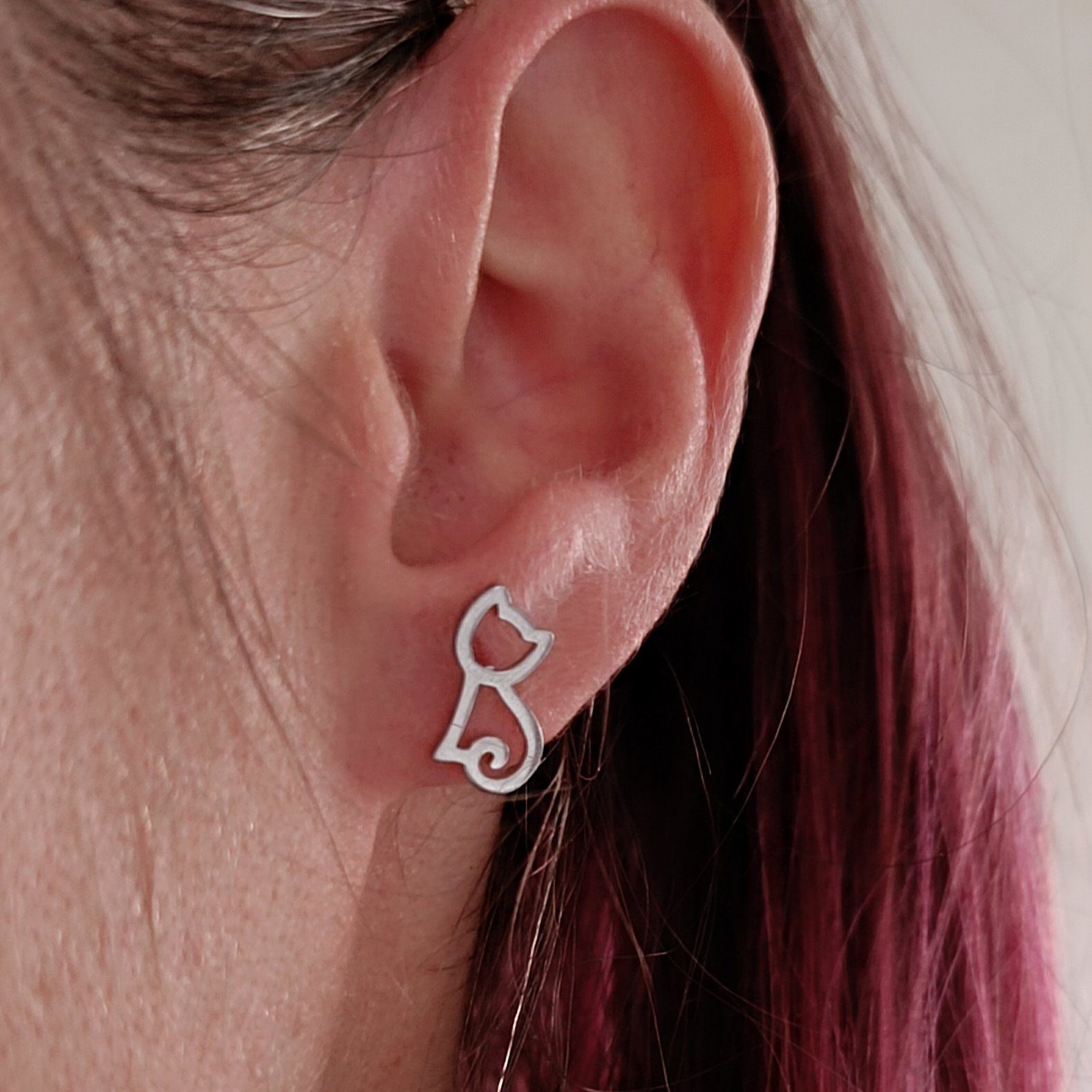 Pendientes Gato Silueta